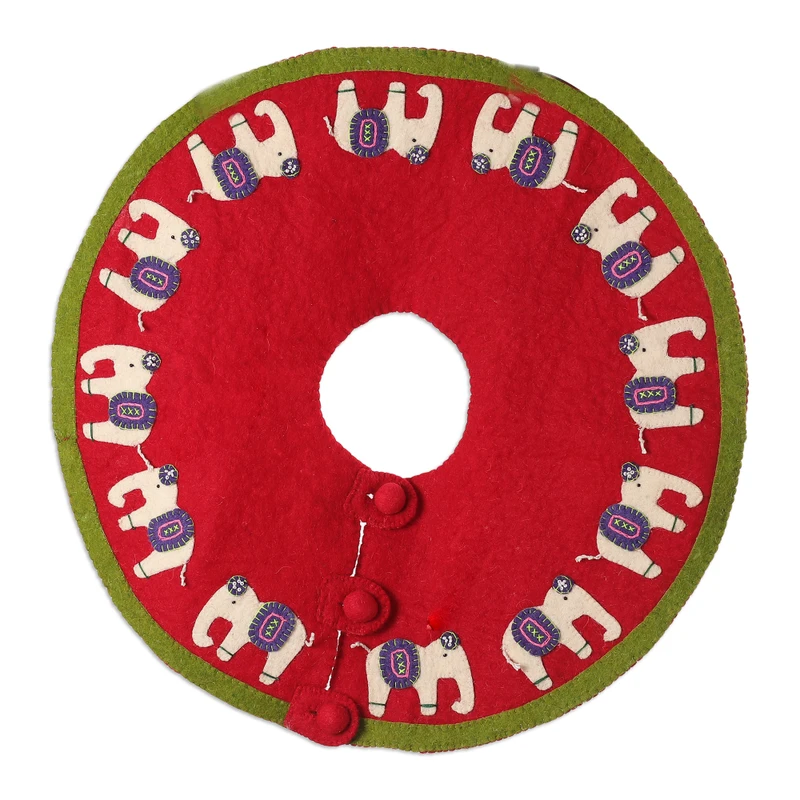 Christmas Giants Elephants Wool Felt Christmas Tree Skirt