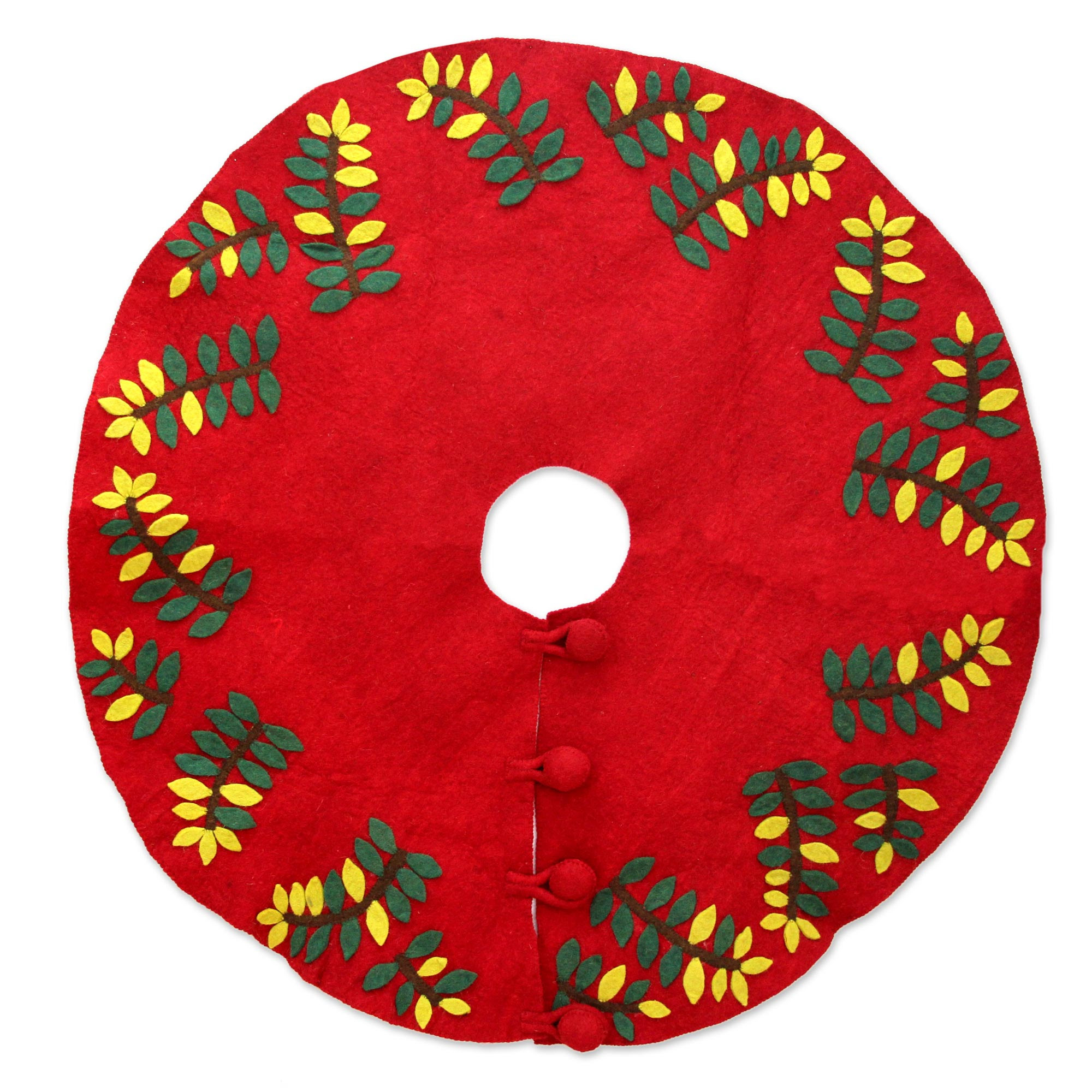 Jungle Christmas Wool Felt Christmas Tree Skirt