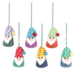 Nordic Gnomes Wool Felt Christmas Ornament (Set of 6)