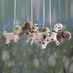 Barking Holiday Dogs Wool Felt Christmas Ornament (Set of 6)