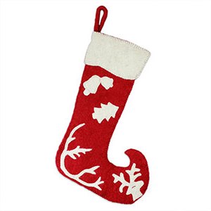 Holiday Spirit Wool Felt Christmas Stocking