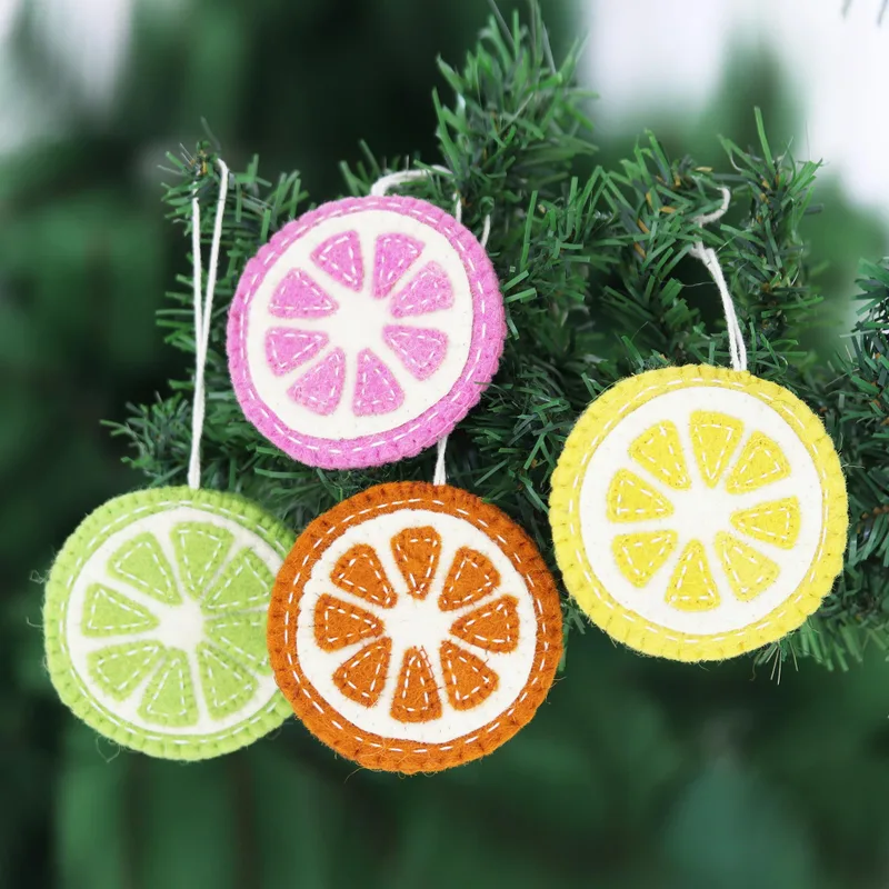 Citrus Passion Wool Felt Christmas Ornament (Set of 4)