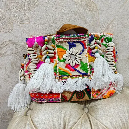 Traditiona Handcrafted Bare merApplique work Ladies bag handcrafted product