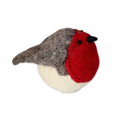 Robin's Delight Bird Wool Felt Christmas Tree Topper